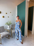 Ivory Blue Straps Top & Pants Set