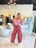 Utility Burgundy Barrel Pants