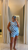 Blue PolkaDots Shorts Set