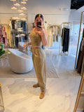 Khaki Asymmetric Tube Top & Pants
