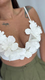 White Bloom Petal Top