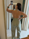 Matcha FrenchHalter Jumpsuit
