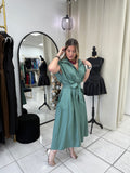 Sage Sash Midi Dress