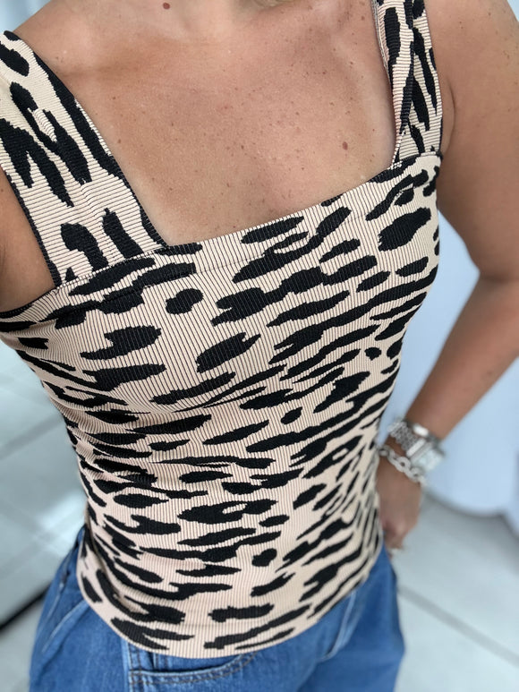 Leopard Ribbed Top