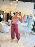 PinkLavender Contrast Crop Top