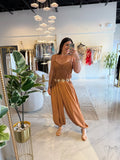 Mocha Ruched Jumpsuit