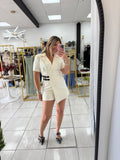 Ivory Belted Romper