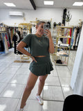 Dark Olive Skort & Loose Top