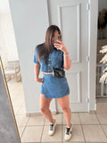 Denim Top & Skort Set