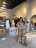 Leopard HalterNeck Maxi Dress