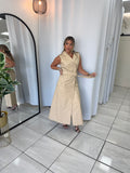 Toffee Belted Trench Dress