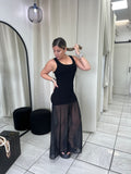 Bold Black Chiffon Dress