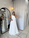 White Pleated Long Dress