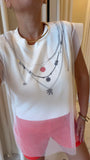 White Mesh Necklace Top