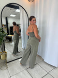 Olive Crop Top & Pants Set