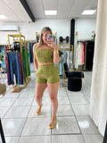 Moss Green Top & Shorts Set