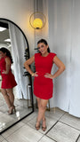Red Cap Sleeve Dress