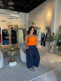 Orange Strapless Peplum