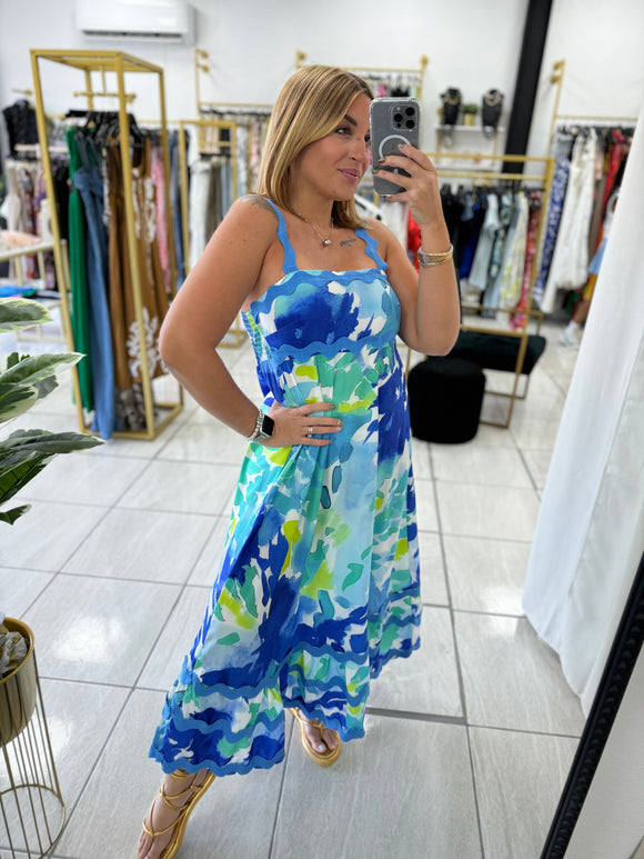 Blue Floral Maxi Sundress