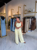 Yellow Combo Top & Fringes Pants Set