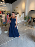 Dark Indigo VCutOut Midi Dress
