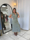 Vintage Green Denim Dress