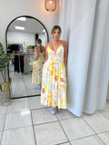 Yellow Tropic Midi Dress