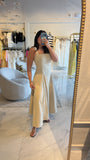 Beige SquareNeck Midi Dress
