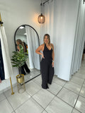 Black Vest WideLeg Jumpsuit