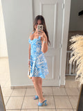 BlueWhite Halter Dress