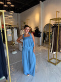 DenimBlue Top & Trousers Set