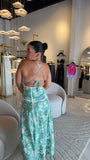 Green Floral CutOut Dress