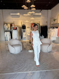 OffWhite Peplum Top & Pants Set