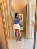 Blue Asymmetrical Button Vest