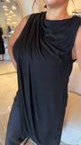 Black Asymmetric Knit Top
