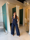 Navy Vest & Pleats Pants