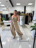 Sand Balloon Strapless Jumpsuit