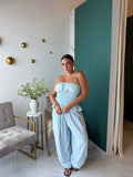 Blue Smocking Tube Top & Pants