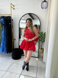 Red Bubble Mini Dress