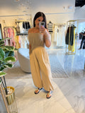 Taupe BackLess Aladdin Jumpsuit