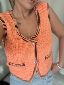 SunKiss Textured Sweater Vest