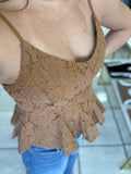 Brown Lace Cami Top