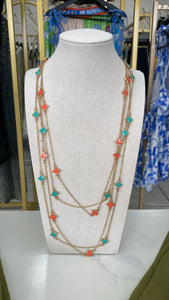 Flowers Long Gold Necklace