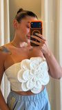 White Bloom Petal Top
