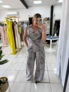 Grey Sash Jumpsuit