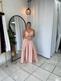Blush FrontTie OpenSlit Jumpsuit