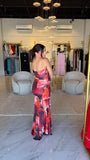 Orange Bloom Strapless Dress
