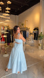 Blue ShoulderTie Dress