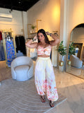 Yellow Floral Crop Top & Pants