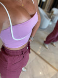 PinkLavender Contrast Crop Top